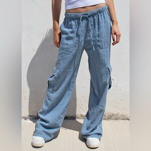 Subdued Linen Cargo Pants